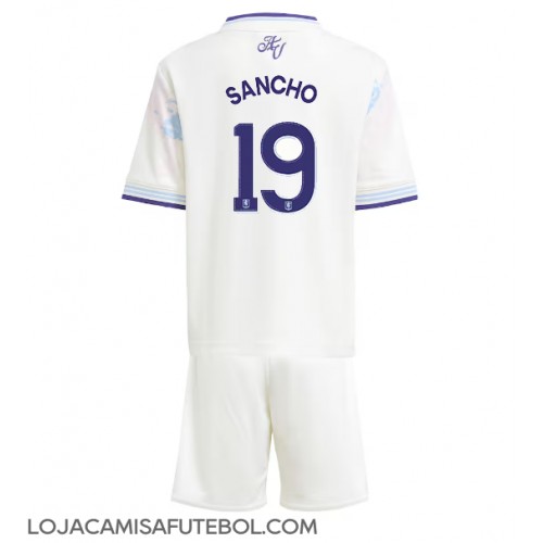 Camisa de Futebol Aston Villa Jadon Sancho #19 Equipamento Alternativo Infantil 2025-26 Manga Curta (+ Calças curtas)